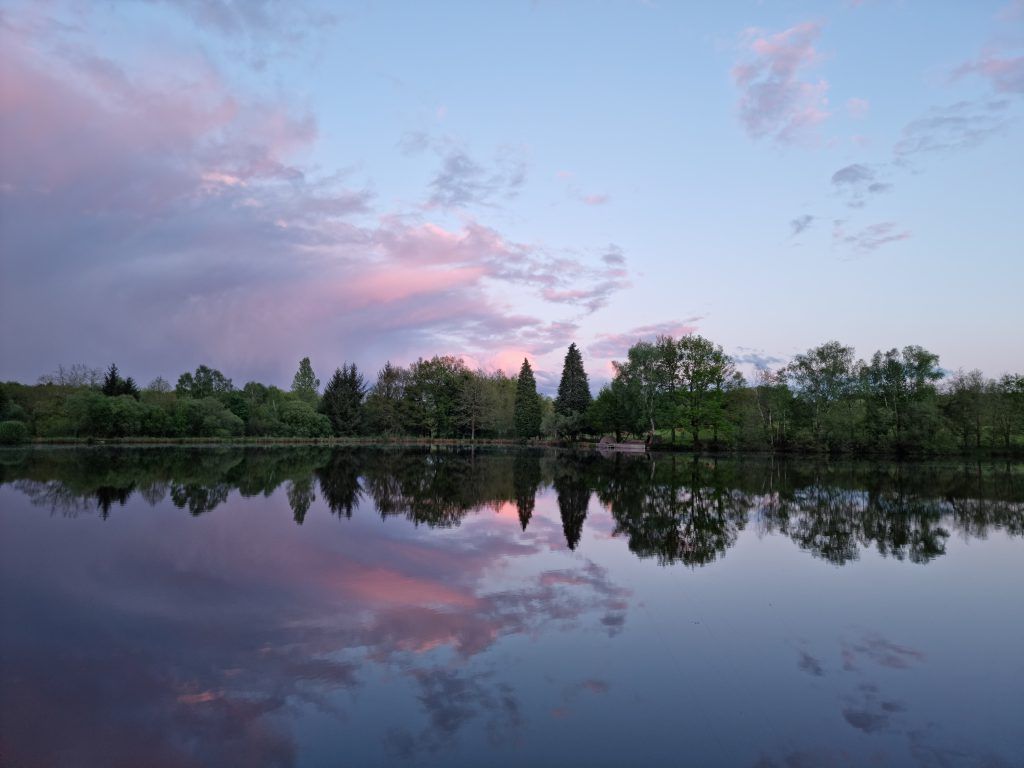 Sunset over Mirror Lake France